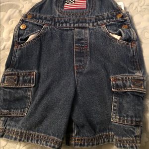 Polo overall jean shorts, size 3T